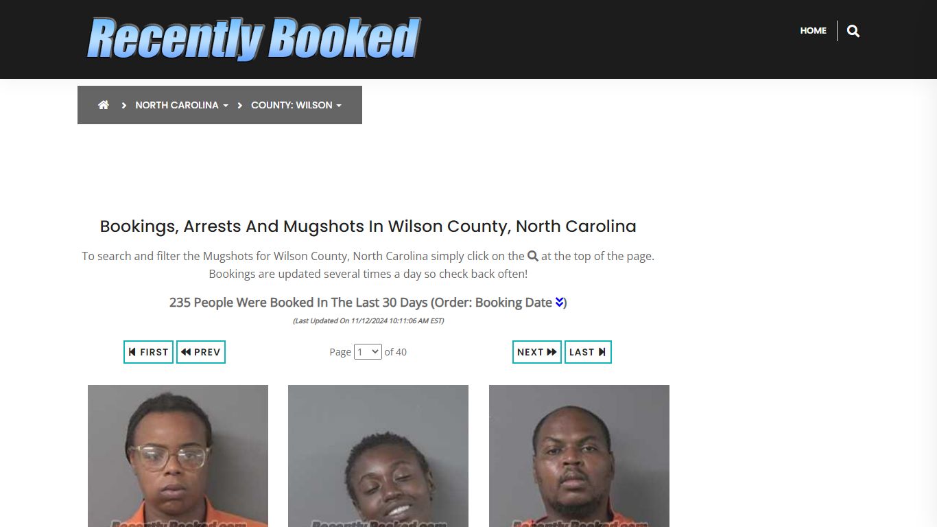 Bookings, Arrests and Mugshots in Wilson County, North Carolina